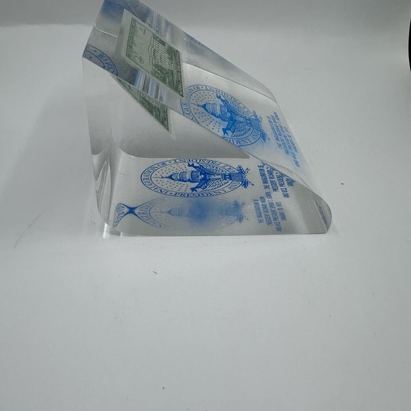 RARE Acrylic Lucite Right Angle Paperweight Nixon 1973 Inauguration - Picture 3 of 8